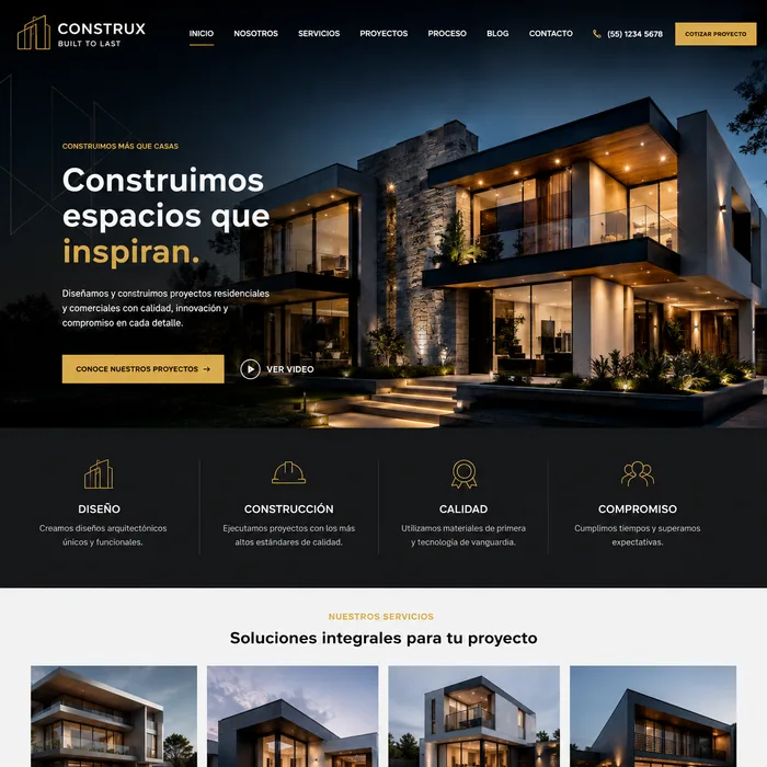 Mockup de un sitio web profesional creado por M3 Digital Services